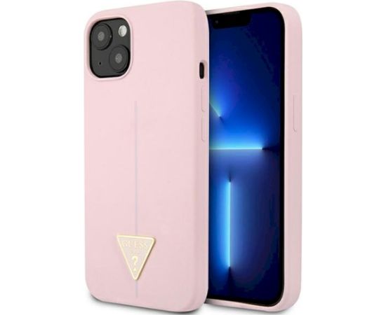 Guess GUHCP13SSLTGU Silicone Triangle Hardcase Aizsargapvalks priekš iPhone 13 mini 5,4" / violets Neoriģinālie Maciņi