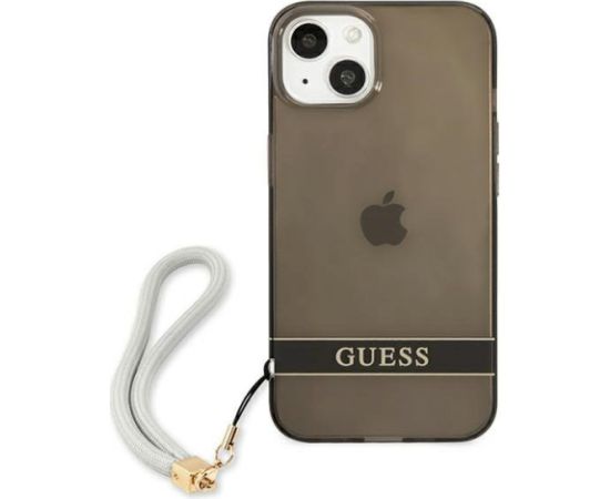 Guess GUHCP13SHTSGSK Hardcase Translucent Stap Aizsargapvalks priekš iPhone 13 mini 5,4" / melns Neoriģinālie Maciņi