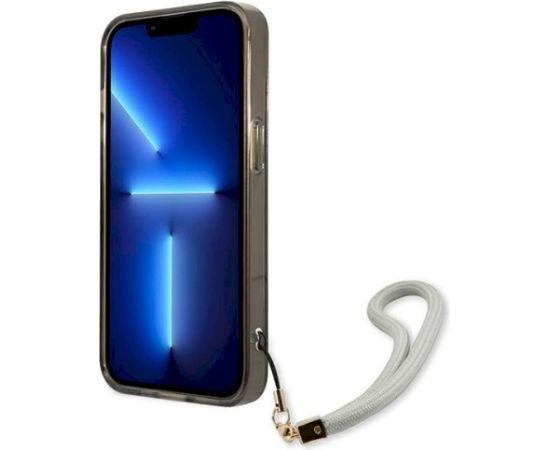 Guess GUHCP13SHTSGSK Hardcase Translucent Stap Aizsargapvalks priekš iPhone 13 mini 5,4" / melns Neoriģinālie Maciņi
