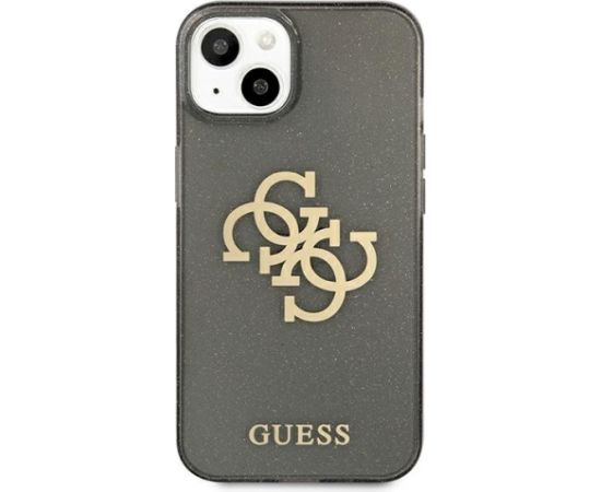 Guess GUHCP13SPCUGL4GBK Glitter 4G Big Logo Aizsargapvalks priekš iPhone 13 mini 5,4" / melns Neoriģinālie Maciņi