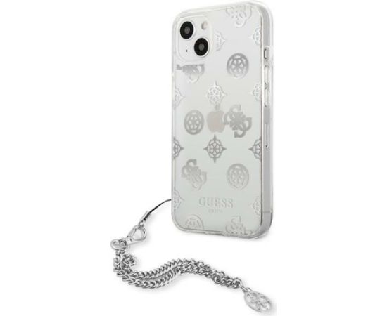 Guess GUHCP13SKSPESI Peony Chain Collection Aizsargapvalks priekš iPhone 13 mini 5,4" / sudraba Neoriģinālie Maciņi