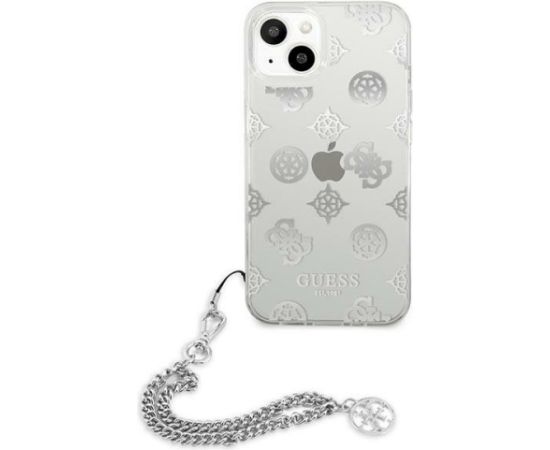 Guess GUHCP13SKSPESI Peony Chain Collection Aizsargapvalks priekš iPhone 13 mini 5,4" / sudraba Neoriģinālie Maciņi