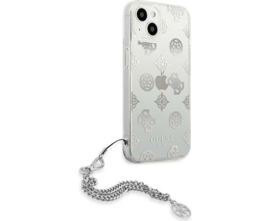 Guess GUHCP13SKSPESI Peony Chain Collection Aizsargapvalks priekš iPhone 13 mini 5,4" / sudraba Neoriģinālie Maciņi