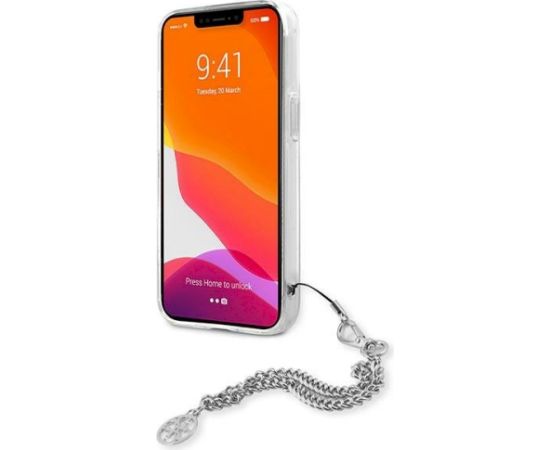 Guess GUHCP13SKSPESI Peony Chain Collection Aizsargapvalks priekš iPhone 13 mini 5,4" / sudraba Neoriģinālie Maciņi