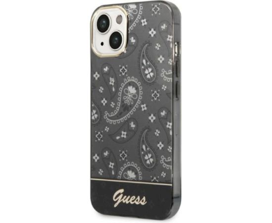 Guess GUHCP14MHGBNHK Hardcase Bandana Paisley Aizsargapvalks priekš iPhone 14 Plus / 15 Plus 6.7" / melns Neoriģinālie Maciņi