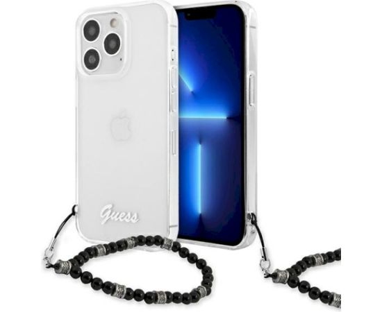 Guess GUHCP13XKPSBK Aizsargapvalks priekš iPhone 13 Pro Max 6.7" / Transparent Black Pearl Neoriģinālie Maciņi