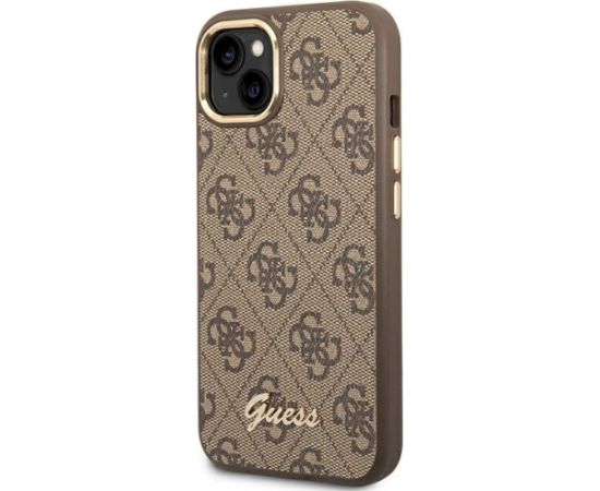 Guess GUHCP14MHG4SHW Hardcase 4G Vintage Gold Logo Aizsargapvalks priekš iPhone 14 Plus/15 Plus 6.7" / brūns Neoriģinālie Maciņi