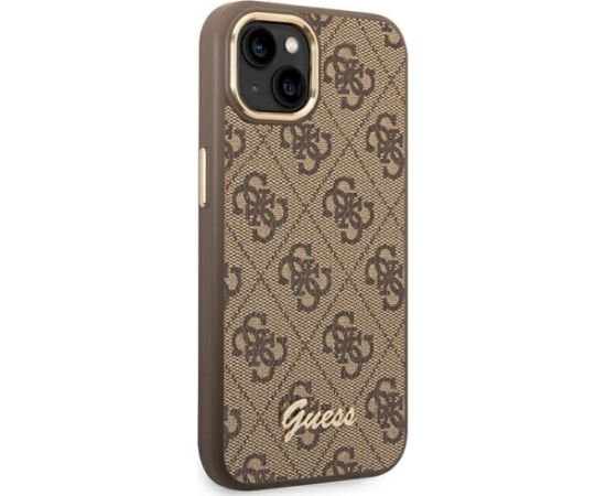Guess GUHCP14MHG4SHW Hardcase 4G Vintage Gold Logo Aizsargapvalks priekš iPhone 14 Plus/15 Plus 6.7" / brūns Neoriģinālie Maciņi