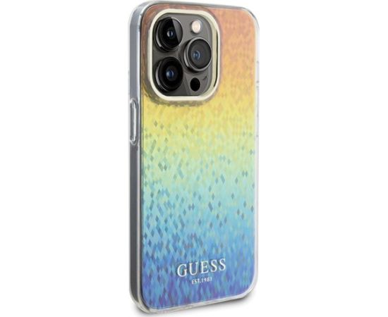 Guess GUHCP14LHDECMI Hardcase IML Faceted Mirror Disco Iridescent Aizsargapvalks priekš iPhone 14 Pro 6.1" Neoriģinālie Maciņi