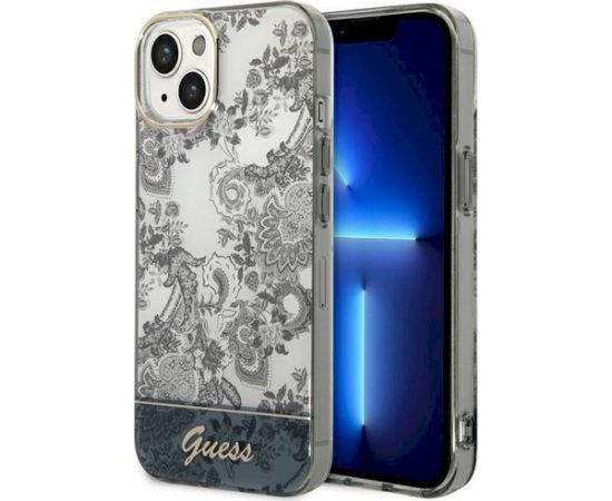 Guess GUHCP14MHGPLHG Porcelain Collection Aizsargapvalks priekš iPhone 14 Plus / 15 Plus 6.7" / pelēks Neoriģinālie Maciņi