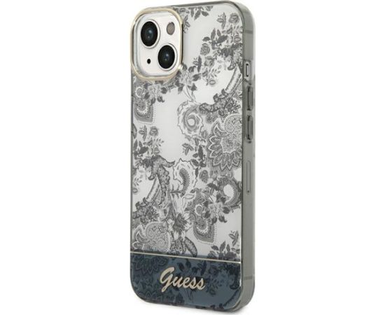 Guess GUHCP14MHGPLHG Porcelain Collection Aizsargapvalks priekš iPhone 14 Plus / 15 Plus 6.7" / pelēks Neoriģinālie Maciņi