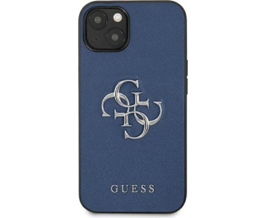 Guess GUHCP13SSA4GSBL Hardcase Saffiano 4G Metal Logo Aizsargapvalks priekš iPhone 13 mini 5,4" / zils Neoriģinālie Maciņi
