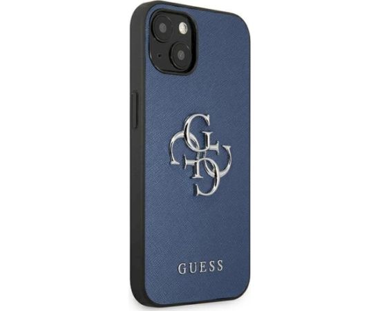 Guess GUHCP13SSA4GSBL Hardcase Saffiano 4G Metal Logo Aizsargapvalks priekš iPhone 13 mini 5,4" / zils Neoriģinālie Maciņi
