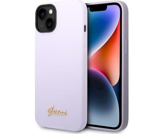 Guess GUHCP14MSLSMU Silicone Vintage Gold Lo Aizsargapvalks priekš iPhone 14 Plus / 15 Plus 6.7" / violets Neoriģinālie Maciņi
