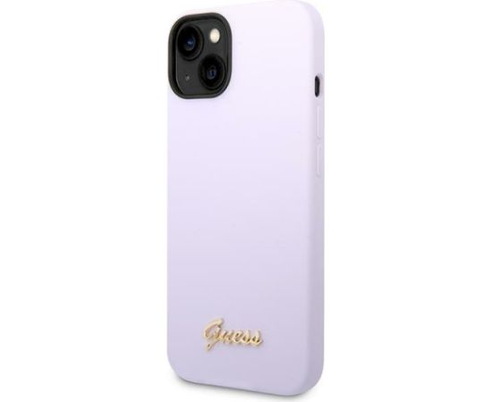 Guess GUHCP14MSLSMU Silicone Vintage Gold Lo Aizsargapvalks priekš iPhone 14 Plus / 15 Plus 6.7" / violets Neoriģinālie Maciņi