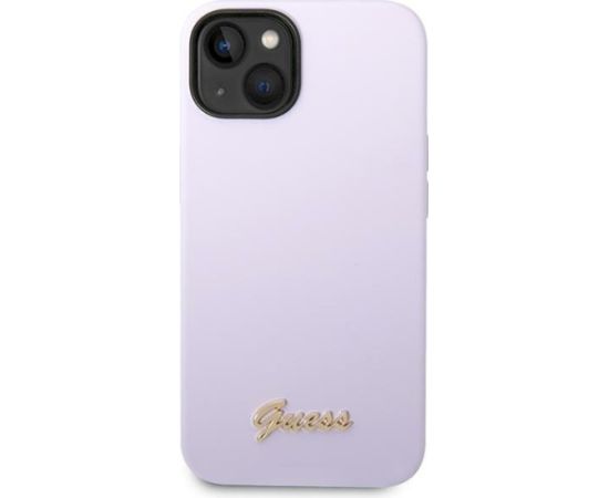 Guess GUHCP14MSLSMU Silicone Vintage Gold Lo Aizsargapvalks priekš iPhone 14 Plus / 15 Plus 6.7" / violets Neoriģinālie Maciņi