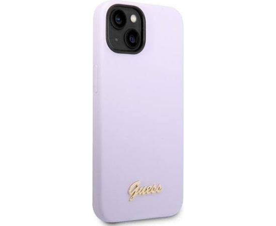 Guess GUHCP14MSLSMU Silicone Vintage Gold Lo Aizsargapvalks priekš iPhone 14 Plus / 15 Plus 6.7" / violets Neoriģinālie Maciņi