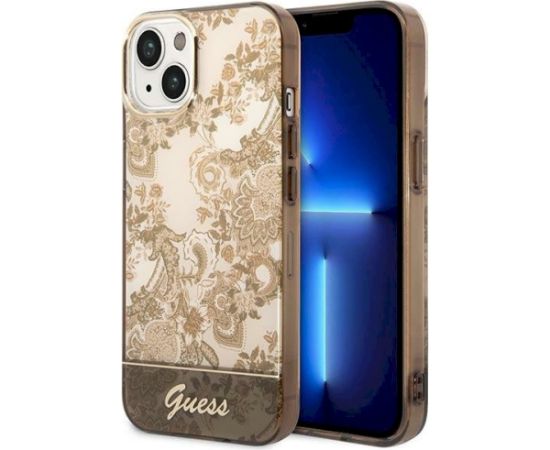 Guess GUHCP14MHGPLHC Porcelain Collection Aizsargapvalks priekš iPhone 14 Plus / 15 Plus 6.7" / okera Neoriģinālie Maciņi