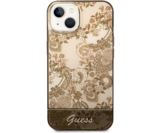 Guess GUHCP14MHGPLHC Porcelain Collection Aizsargapvalks priekš iPhone 14 Plus / 15 Plus 6.7" / okera Neoriģinālie Maciņi