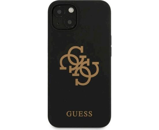 Guess GUHCP13SLS4GGBK Silicone 4G Logo Aizsargapvalks priekš iPhone 13 mini 5,4" / melns Neoriģinālie Maciņi