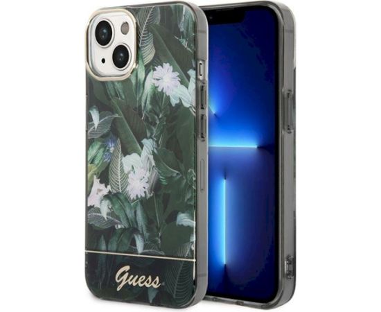 Guess GUHCP14MHGJGHA Jungle Collection Aizsargapvalks priekš iPhone 14 Plus/15 Plus 6.7" / zaļš Neoriģinālie Maciņi