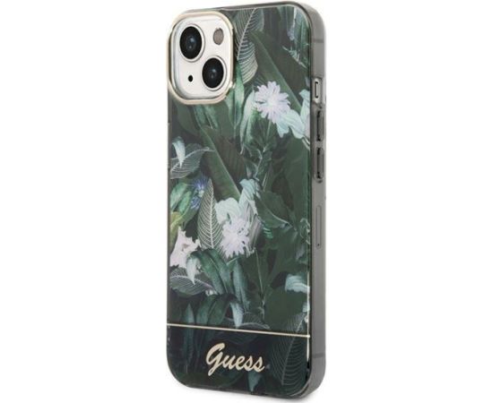 Guess GUHCP14MHGJGHA Jungle Collection Aizsargapvalks priekš iPhone 14 Plus/15 Plus 6.7" / zaļš Neoriģinālie Maciņi