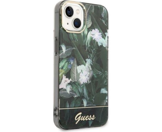 Guess GUHCP14MHGJGHA Jungle Collection Aizsargapvalks priekš iPhone 14 Plus/15 Plus 6.7" / zaļš Neoriģinālie Maciņi