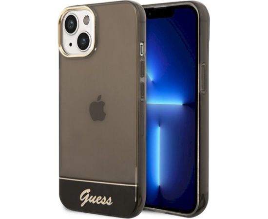 Guess GUHCP14MHGCOK Hardcase Translucent Aizsargapvalks priekš iPhone 14 Plus / 15 Plus 6.7" / melns Neoriģinālie Maciņi