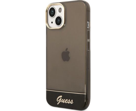Guess GUHCP14MHGCOK Hardcase Translucent Aizsargapvalks priekš iPhone 14 Plus / 15 Plus 6.7" / melns Neoriģinālie Maciņi