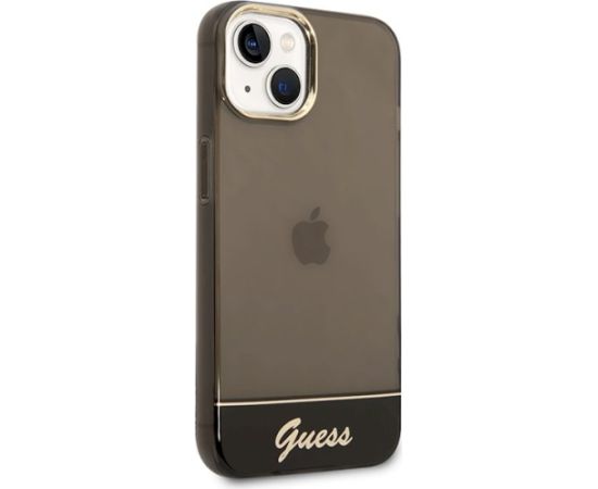 Guess GUHCP14MHGCOK Hardcase Translucent Aizsargapvalks priekš iPhone 14 Plus / 15 Plus 6.7" / melns Neoriģinālie Maciņi