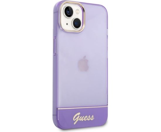Guess GUHCP14MHGCOU Hardcase Translucent Aizsargapvalks priekš iPhone 14 Plus/15 Plus 6.7" / violets Neoriģinālie Maciņi