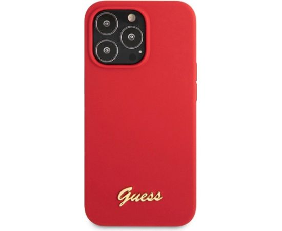 Guess GUHCP13XLSLMGRE Silicone Vintage Gold Logo Aizsargapvalks priekš iPhone 13 Pro Max 6.7" / bordo Neoriģinālie Maciņi