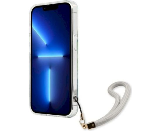 Guess GUHCP13XHFLSN Flower Strap Aizsargapvalks priekš iPhone 13 Pro Max 6,7" / zaļš Neoriģinālie Maciņi