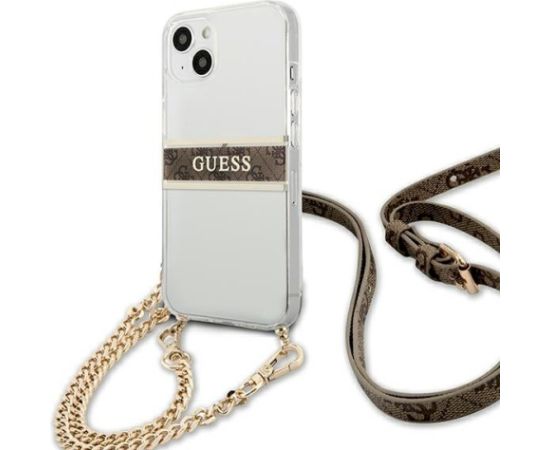 Guess GUHCP13SKC4GBGO Aizsargapvalks priekš iPhone 13 mini 5,4" transparent hardcase 4G / brūns Neoriģinālie Maciņi