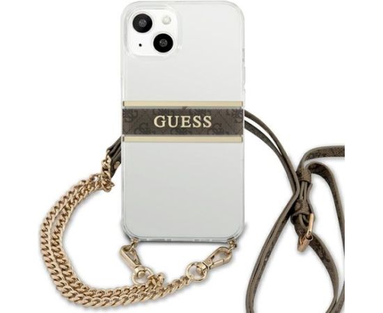 Guess GUHCP13SKC4GBGO Aizsargapvalks priekš iPhone 13 mini 5,4" transparent hardcase 4G / brūns Neoriģinālie Maciņi
