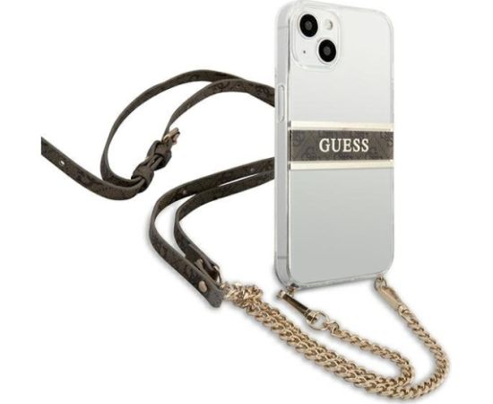 Guess GUHCP13SKC4GBGO Aizsargapvalks priekš iPhone 13 mini 5,4" transparent hardcase 4G / brūns Neoriģinālie Maciņi
