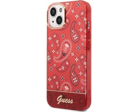 Guess GUHCP14MHGBNHR Hardcase Bandana Paisley Aizsargapvalks priekš iPhone 14 Plus / 15 Plus 6.7" / sarkans Neoriģinālie Maciņi