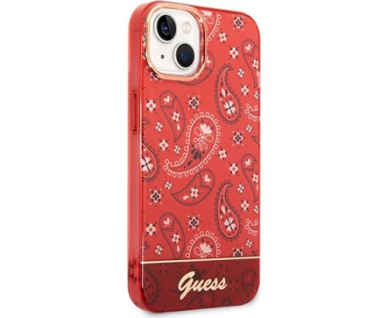 Guess GUHCP14MHGBNHR Hardcase Bandana Paisley Aizsargapvalks priekš iPhone 14 Plus / 15 Plus 6.7" / sarkans Neoriģinālie Maciņi