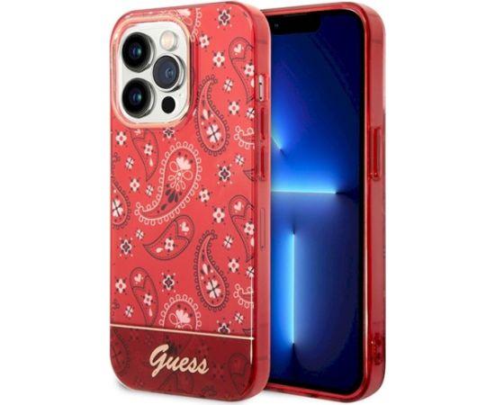 Guess GUHCP14LHGBNHR Hardcase Bandana Paisley Aizsargapvalks priekš iPhone 14 Pro 6,1" / sarkans Neoriģinālie Maciņi