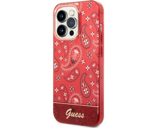 Guess GUHCP14LHGBNHR Hardcase Bandana Paisley Aizsargapvalks priekš iPhone 14 Pro 6,1" / sarkans Neoriģinālie Maciņi