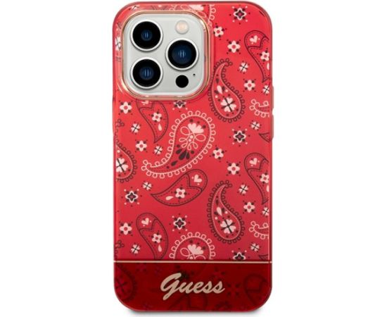 Guess GUHCP14LHGBNHR Hardcase Bandana Paisley Aizsargapvalks priekš iPhone 14 Pro 6,1" / sarkans Neoriģinālie Maciņi
