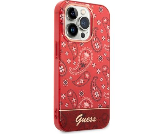 Guess GUHCP14LHGBNHR Hardcase Bandana Paisley Aizsargapvalks priekš iPhone 14 Pro 6,1" / sarkans Neoriģinālie Maciņi