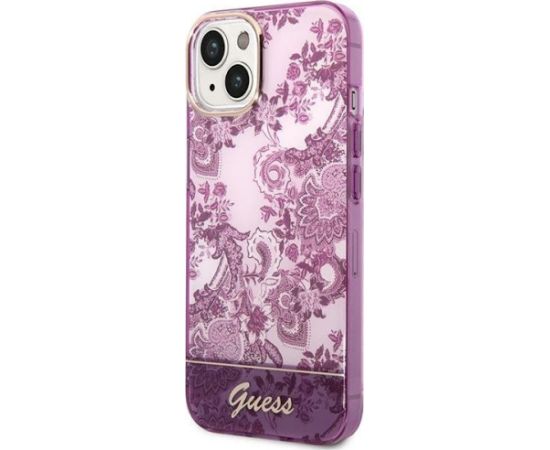 Guess GUHCP14MHGPLHF Hardcase Porcelain Collection Aizsargapvalks priekš iPhone 14 Plus / 15 Plus 6.7" / fuksijas Neoriģinālie Maciņi