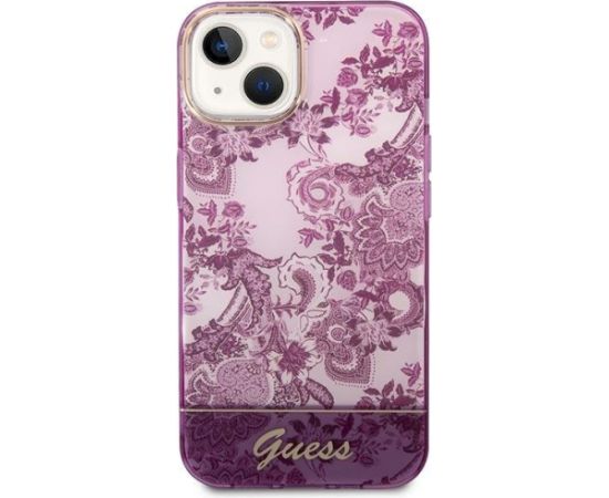 Guess GUHCP14MHGPLHF Hardcase Porcelain Collection Aizsargapvalks priekš iPhone 14 Plus / 15 Plus 6.7" / fuksijas Neoriģinālie Maciņi