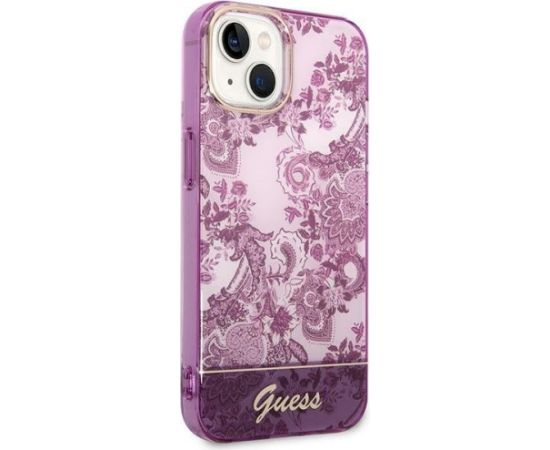 Guess GUHCP14MHGPLHF Hardcase Porcelain Collection Aizsargapvalks priekš iPhone 14 Plus / 15 Plus 6.7" / fuksijas Neoriģinālie Maciņi