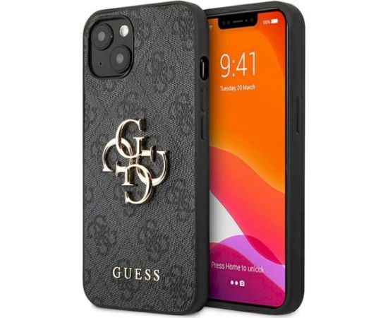 Guess GUHCP13S4GMGGR Hardcase 4G Big Metal Logo Aizsargapvalks priekš iPhone 13 mini 5,4" / pelēks Neoriģinālie Maciņi