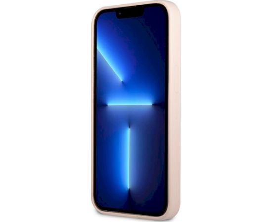 Guess GUHCP13XSLTGP Silicone Triangle Aizsargapvalks priekš iPhone 13 Pro Max 6,7" / rozā Neoriģinālie Maciņi