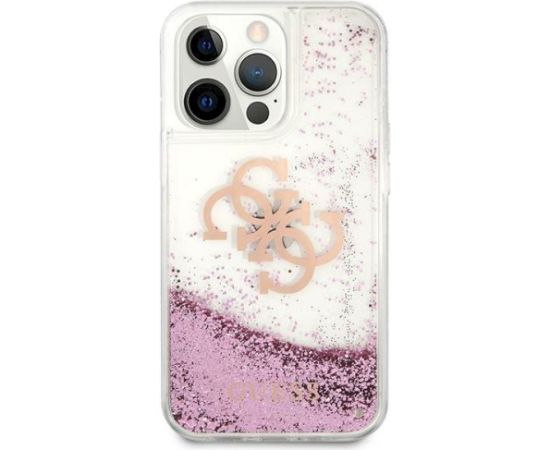 Guess GUHCP13XLG4GPI Hardcase 4G Big Liquid Glitter Aizsargapvalks priekš iPhone 13 Pro Max 6.7" / rozā Neoriģinālie Maciņi