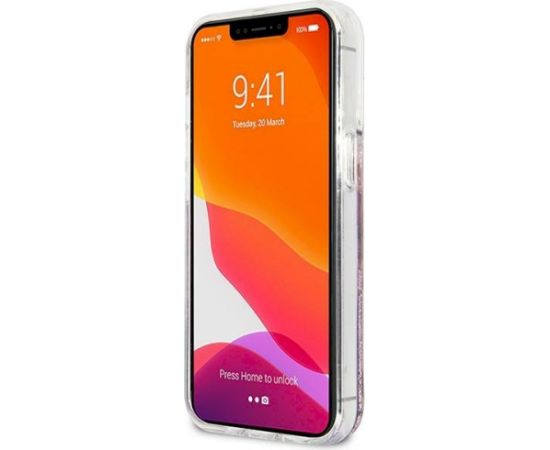 Guess GUHCP13XLG4GPI Hardcase 4G Big Liquid Glitter Aizsargapvalks priekš iPhone 13 Pro Max 6.7" / rozā Neoriģinālie Maciņi