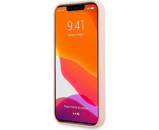 Guess GUHCP13SLS4GWPI Silicone 4G Logo Aizsargapvalks priekš iPhone 13 mini 5,4" / rozā Neoriģinālie Maciņi